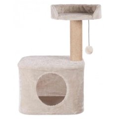 Дряпка с домиком Trixie Romy для кошек, 35х45х72 см, плюш, светло-серый