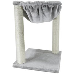 Когтеточка-лежанка AnimAll с бубоном для кошек, сизаль, серая, 40х40х50 см