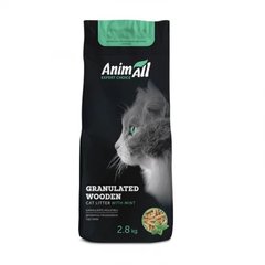 Древесный наполнитель AnimAll с ароматом мяты, для кошек, 2,8 кг