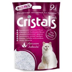 Силикагелевый наполнитель Cristals Fresh для кошачьего туалета, с ароматом лаванды, 9 л