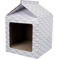 Дом-драпак Trixie Scratching House для кошек, картонный, белый, 34×48×34 см