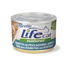 Консерва LifeCat Tuna With Ocean Fish для кошек от 6 месяцев, тунец с океанической рыбой и овощами, 150 г