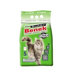 Бентонитовый наполнитель Super Benek Optimum для кошачьего туалета, с ароматом зелёного чая, 5 л