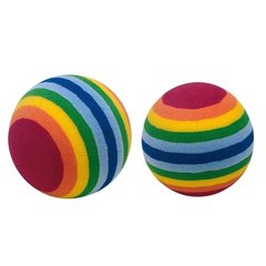 Резиновые мячки PA 5404 Rainbow Ball в полоску для кошек (x2)