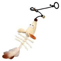 Игрушка Flamingo Skeleton Mouse для кошек с кошачьей мятой, подвесная мышь, плюш, 20х9х5 см