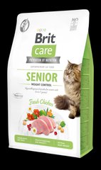 Сухой корм Brit Care Cat GF Senior Weight Control, для взрослых кошек, 2 кг