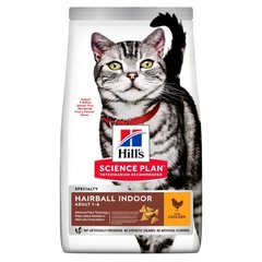 Сухой корм Hill's Science Plan Adult Hairball & Indoor для кошек, с курицей, 3 кг